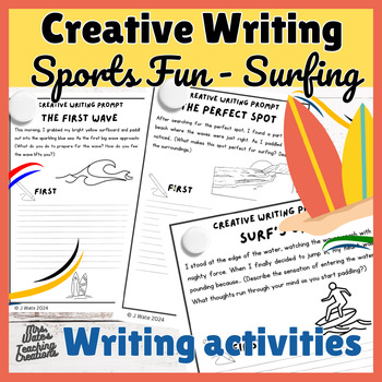 Preview of Surfing Sports Creative Writing Worksheets & Writing Activities