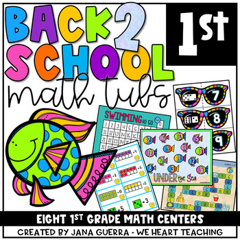Preview of Back-to-School Math Centers: First Grade Math Games