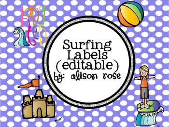 Preview of Surfing Labels editable