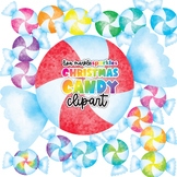 Christmas Candy Clipart Rainbow Watercolor Peppermint Chri