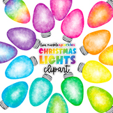 Christmas Light Bulb Clipart Watercolor Rainbow Christmas Clipart