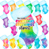 Christmas Stocking Clipart Watercolor Rainbow Christmas Clipart