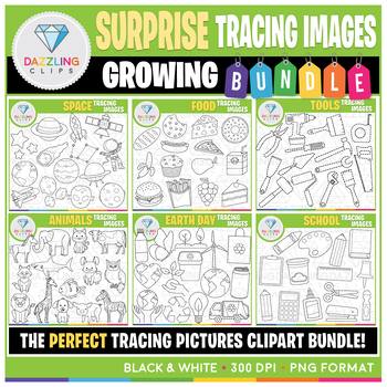 Preview of Surprise Tracing Images Clipart Growing Bundle