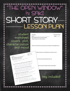 Preview of "The Open Window" by Saki short story lesson plan