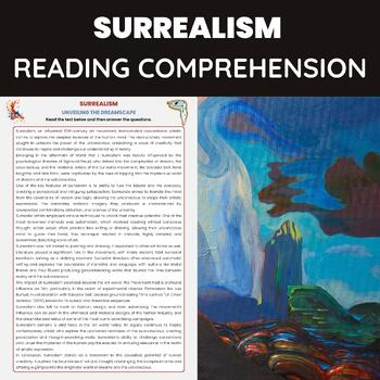 Preview of Surrealism Art Movement Reading Comprehension | Salvador Dalí René Magritte