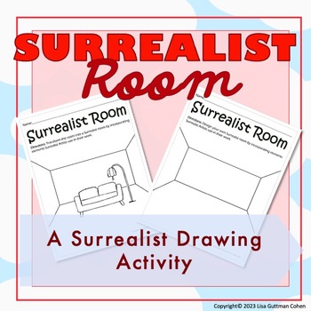 Preview of Surrealism Drawing Activity- One Day Art Project with Worksheets- Middle School 