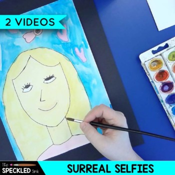 Preview of Surrealism Portrait Project. Art Lesson Plan, Video Demos + Presentation.