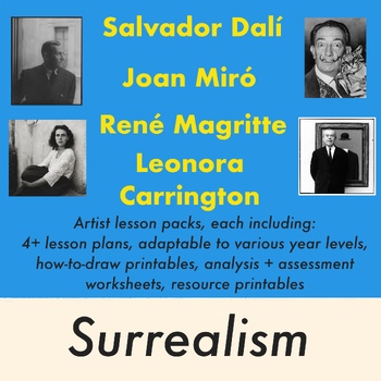 Preview of Surrealism art lessons bundle (16+ surrealism lesson plans + resources!!)