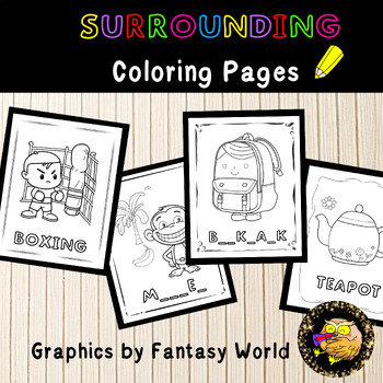Preview of Surrounding Coloring Pages : End of the Year Activity