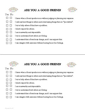 Preview of Survey Goes w "Friendship Skills" SEL Lesson Character Education tool PBIS MTSS