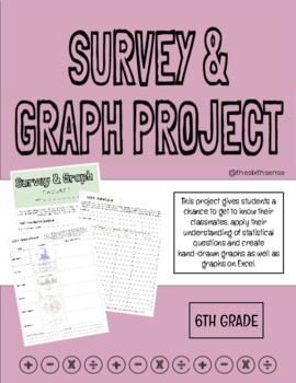 Preview of Survey & Graph Project--6th Grade