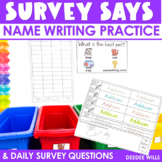 Student Survey with Name Writing Practice Survey Graphing 