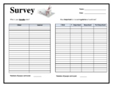 Survey Sheet