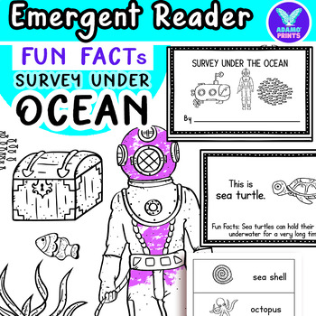 Preview of Survey Under the Ocean - Emergent Reader Kindergarten Mini Books