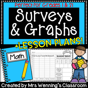 Preview of Survey and Graphing Lesson Plan with Activities! Grades 1-3!