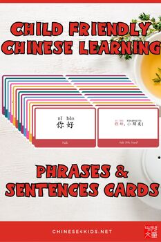 Preview of Survival Chinese Phrases with Example Sentences Cards with English Translation