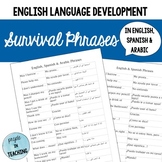 Survival English/Spanish/Arabic Phrases