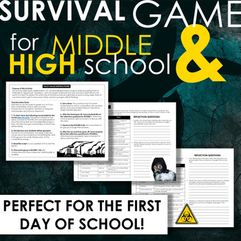 Preview of Survival Game for Grades 7-12! BACK-TO-SCHOOL FUN or use for a novel study!
