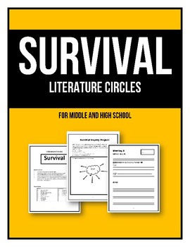 Preview of Survival Literature Circle and Inquiry Unit - Complete Printable Workbook