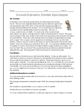 Preview of Survival Scenarios: Zombie Apocalypse