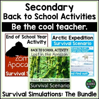 Preview of Back to School Activities - Middle or High School - Survival Activities BUNDLE