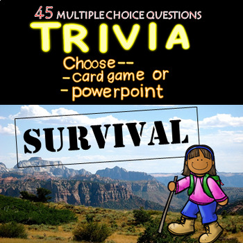 Preview of Survival Trivia Game - (Hunger Games, Lord of the Flies, Robinson Crusoe, etc.)