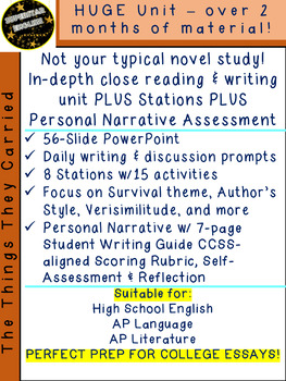 Preview of The Things They Carried Novel Study + Stations + Narrative Project English AP