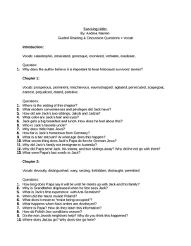 Preview of Surviving Hitler Comprehension Questions & Vocab