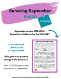 Surviving September BINGO (Fun activity for TEACHERS for B