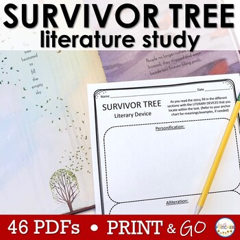 Preview of Survivor Tree | Literature Study | Printables | 9/11 | September 11