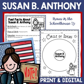 Preview of Susan B Anthony Biography Activities | Easel Activity Distance Learning