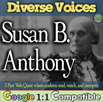 Preview of Susan B Anthony Web Quest Activity | Diverse Voices Project | 3 Part Web Quest