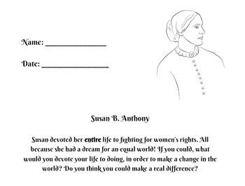 Preview of Susan B. Anthony Worksheet