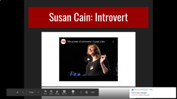 Preview of Susan Cain: Introvert Ted Talk Reflection Questions