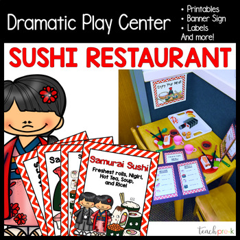 Preview of Sushi Restaurant Dramatic Play Center Printables, Signs, & Labels