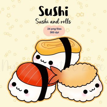 Preview of Sushi clipart commercial use, graphics, designs.
