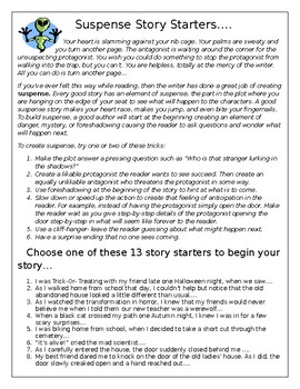 suspense story starters by lesson library teachers pay teachers