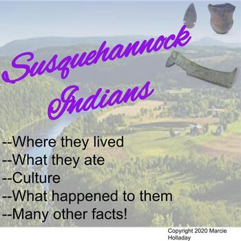 Preview of Susquehannock Indians Google slide presentation/report