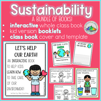 Preview of Sustainability Bunch of Books! Interactive Book, Class Book, Booklet | Earth Day