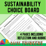 Sustainability Choice Board Middle School Science differentiated