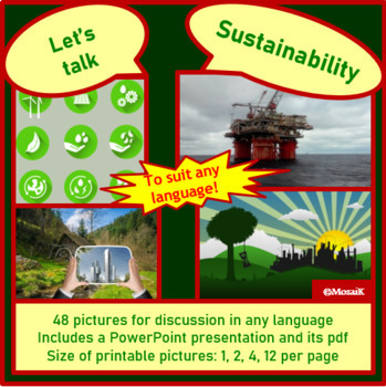 Preview of Sustainability Earth Day geography science discussion cards