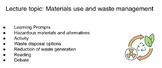 Sustainability Principles / Fundamentals Material Use & Wa