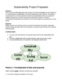 Sustainability Project Proposal and Rubric