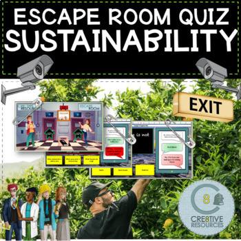Preview of Sustainability Revision Escape Quiz - Like boom cards