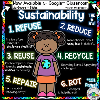 Preview of Sustainability | The 6R's | Writing & Activities |  Reduce Reuse Recycle Repair