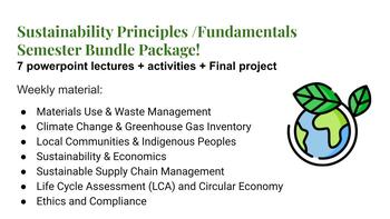 Preview of Sustainability course for 1/2 semester week #4-10