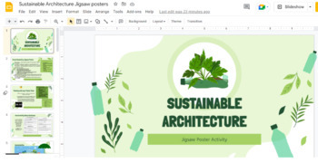 Preview of Sustainable Building/Architecture Jigsaw Poster Activity