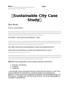 Preview of Sustainable City Case Study