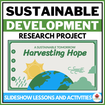 Preview of Sustainability Research Project Mini Unit - Slideshow Lessons Included!