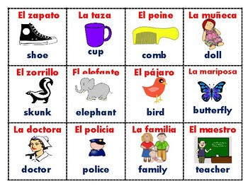 Sustantivos en español by Mi Salon Bilingue | Teachers Pay Teachers